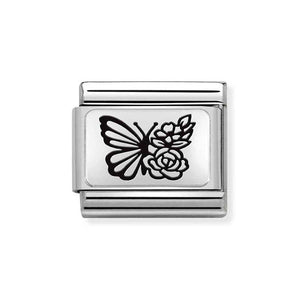 Nomination Butterfly With Flowers Charm