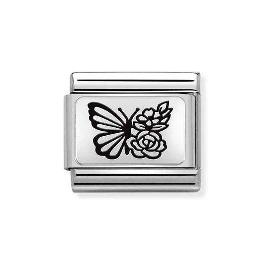 Nomination Butterfly With Flowers Charm