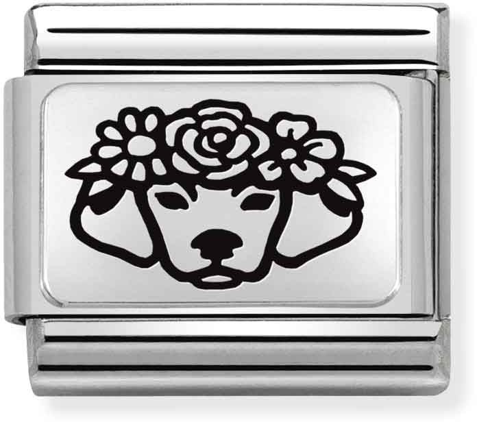 Nomination Dog With Flowers Charm 
