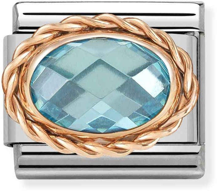 Nomination Framed Light Blue Crystal Oval Charm 