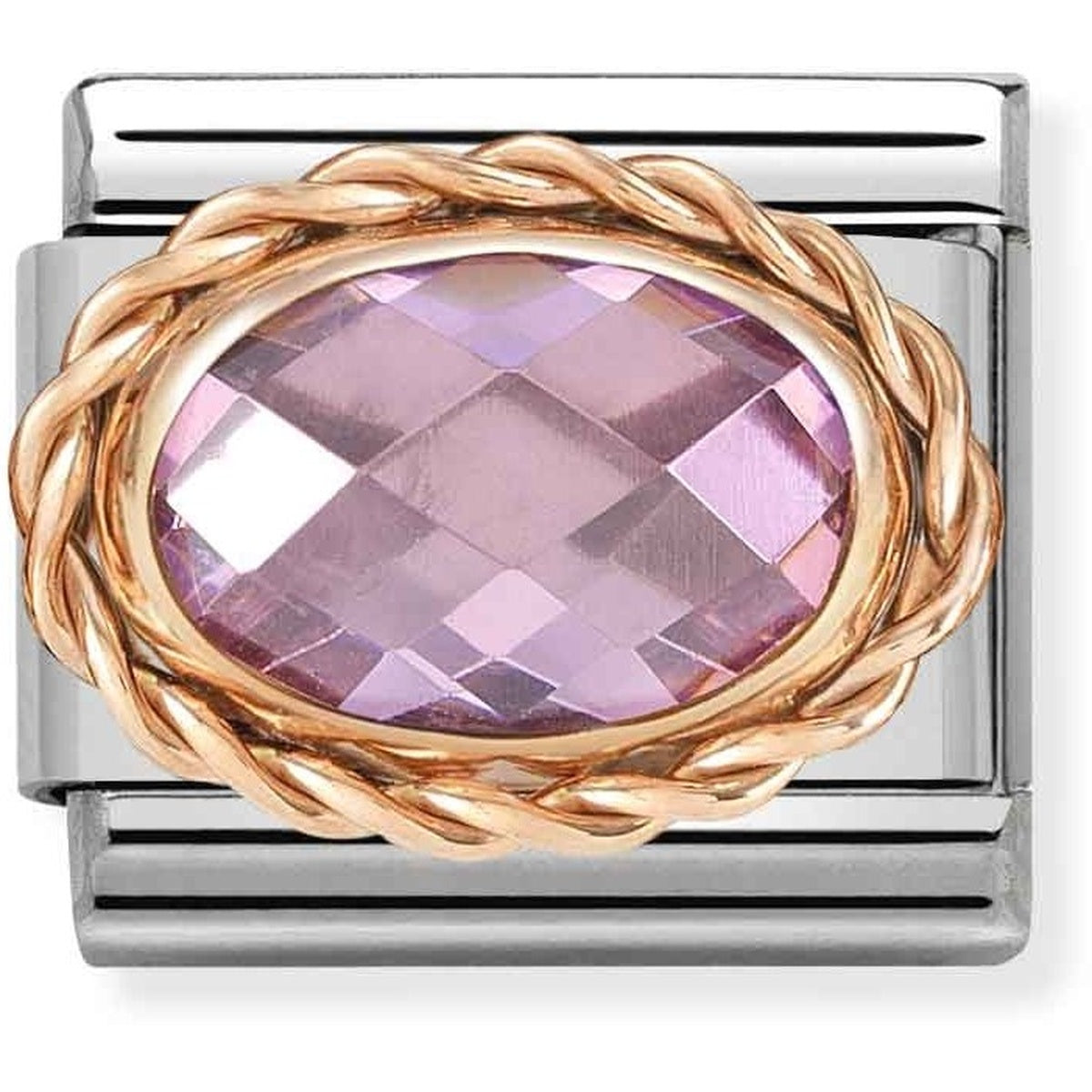 Nomination Framed Pink Crystal Oval Charm