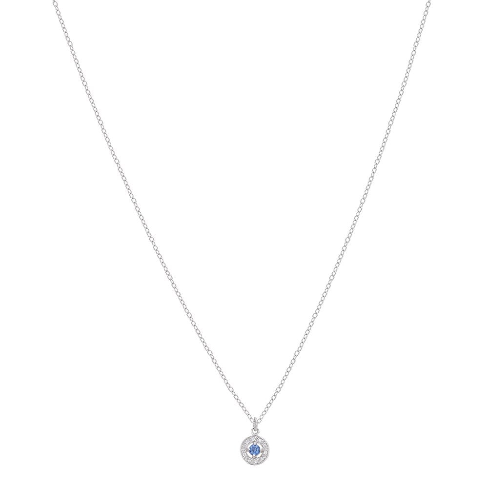 Argento Silver September Birthstone Halo Necklace