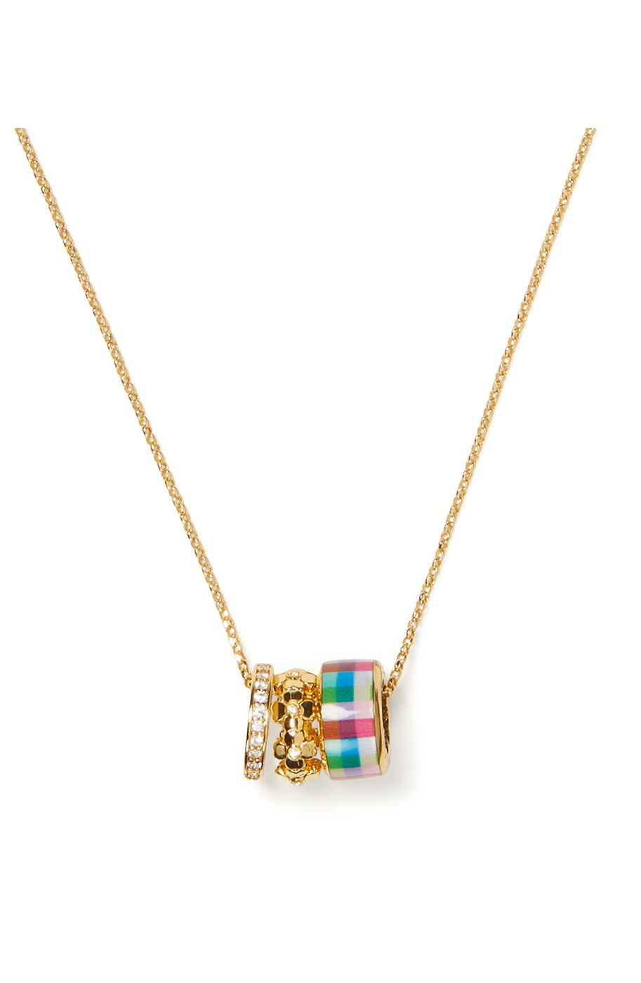Kate Spade New York Gold Madra Gingham Triple Disc Necklace