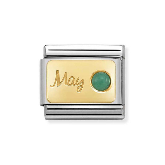 Nomination May Emerald Birthstone Charm