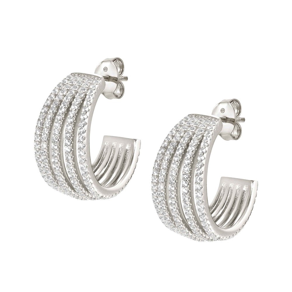 Nomination Lovelight Silver Crystal Hoop Earrings