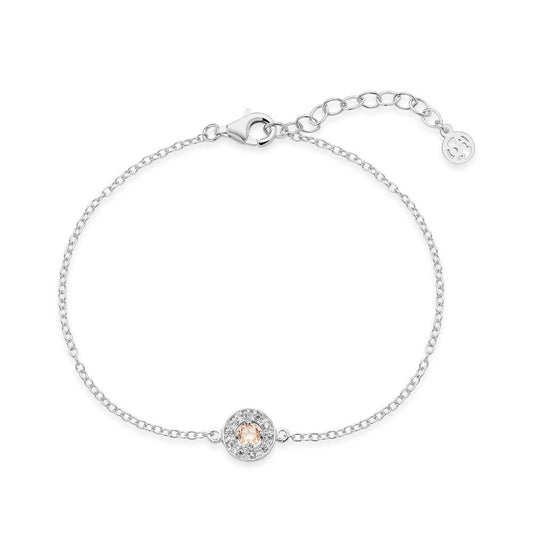 Argento Silver November Birthstone Halo Bracelet