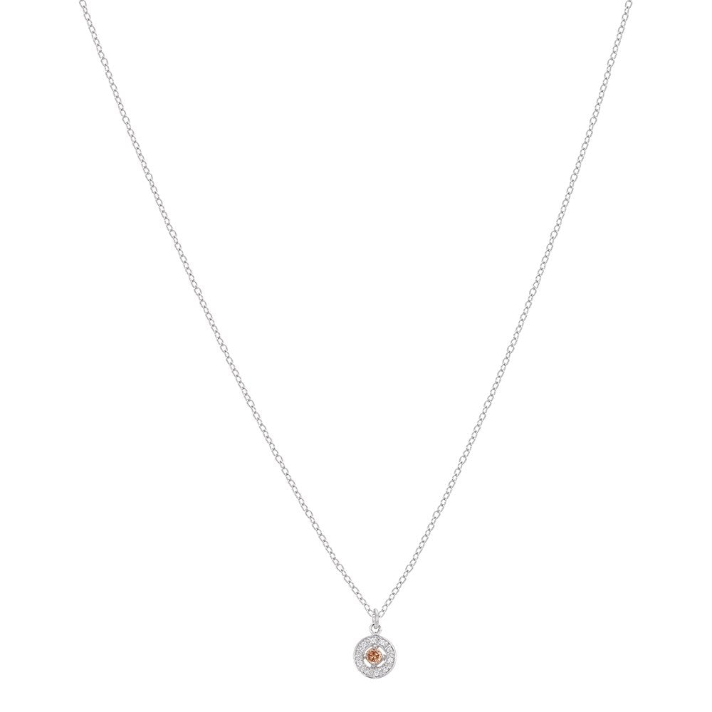 Argento Silver November Birthstone Halo Necklace