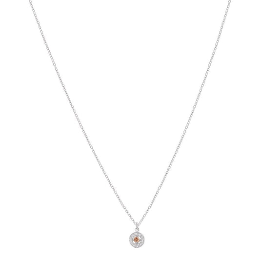 Argento Silver November Birthstone Halo Necklace