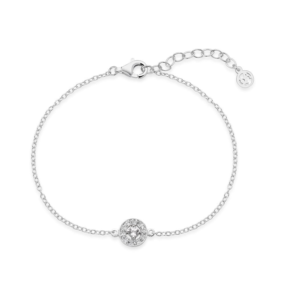 Argento Silver April Birthstone Halo Bracelet