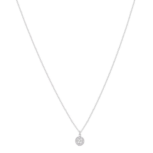 Argento Silver April Birthstone Halo Necklace