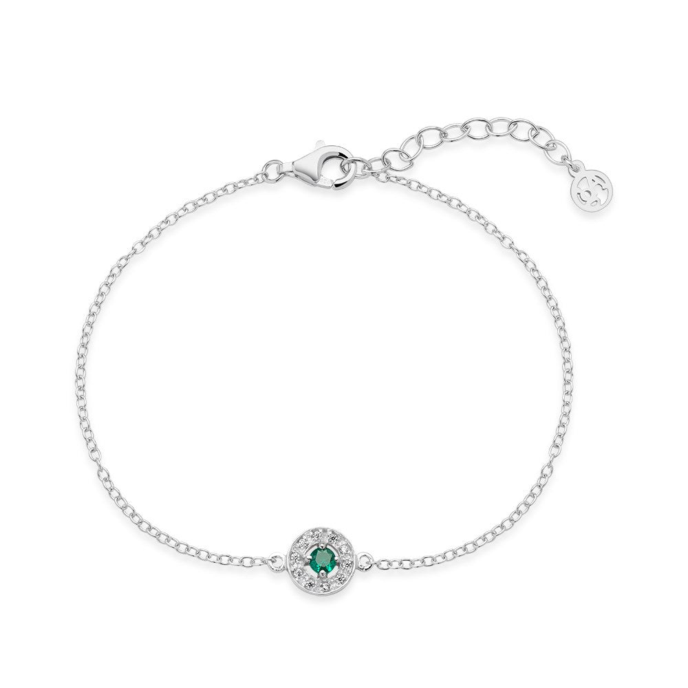 Argento Silver May Birthstone Halo Bracelet