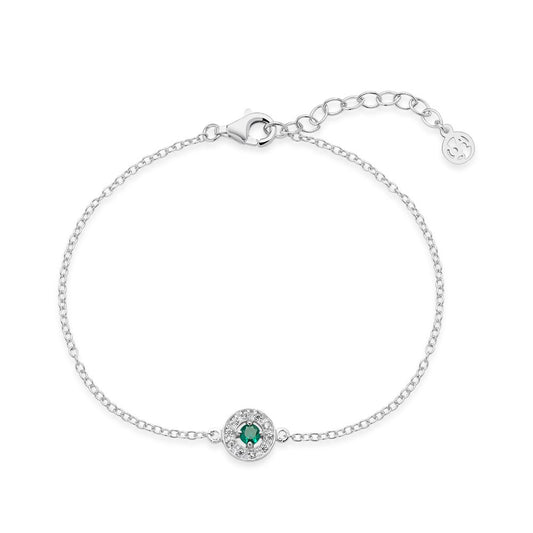 Argento Silver May Birthstone Halo Bracelet