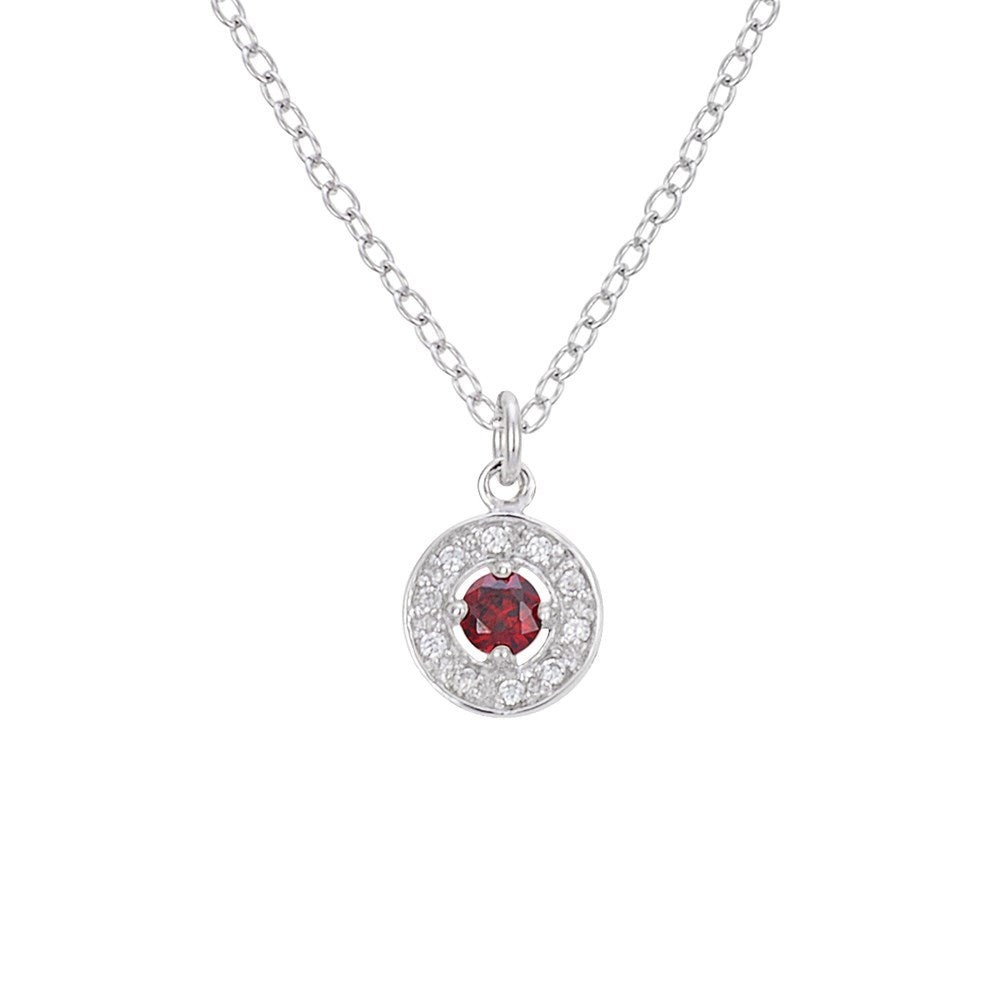 Argento Silver January Birthstone Halo Necklace