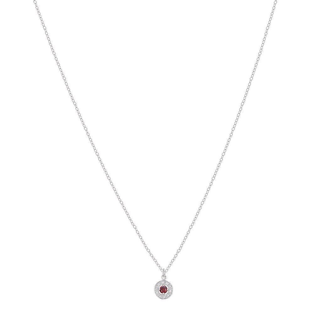 Argento Silver January Birthstone Halo Necklace