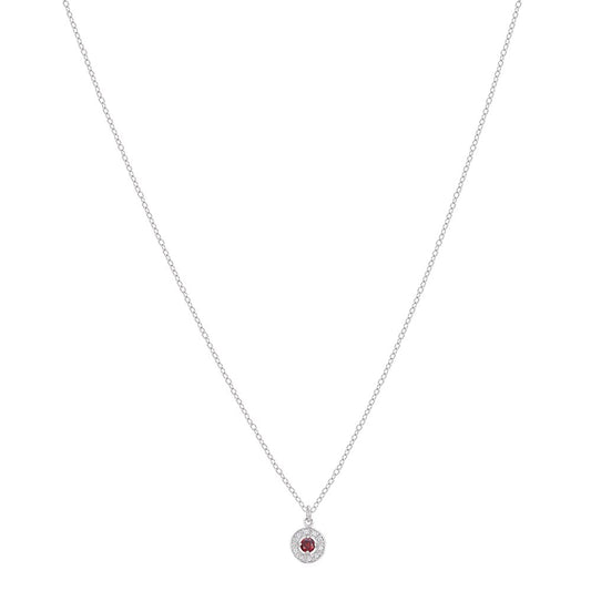 Argento Silver January Birthstone Halo Necklace