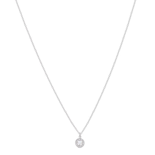 Argento Silver October Birthstone Halo Necklace