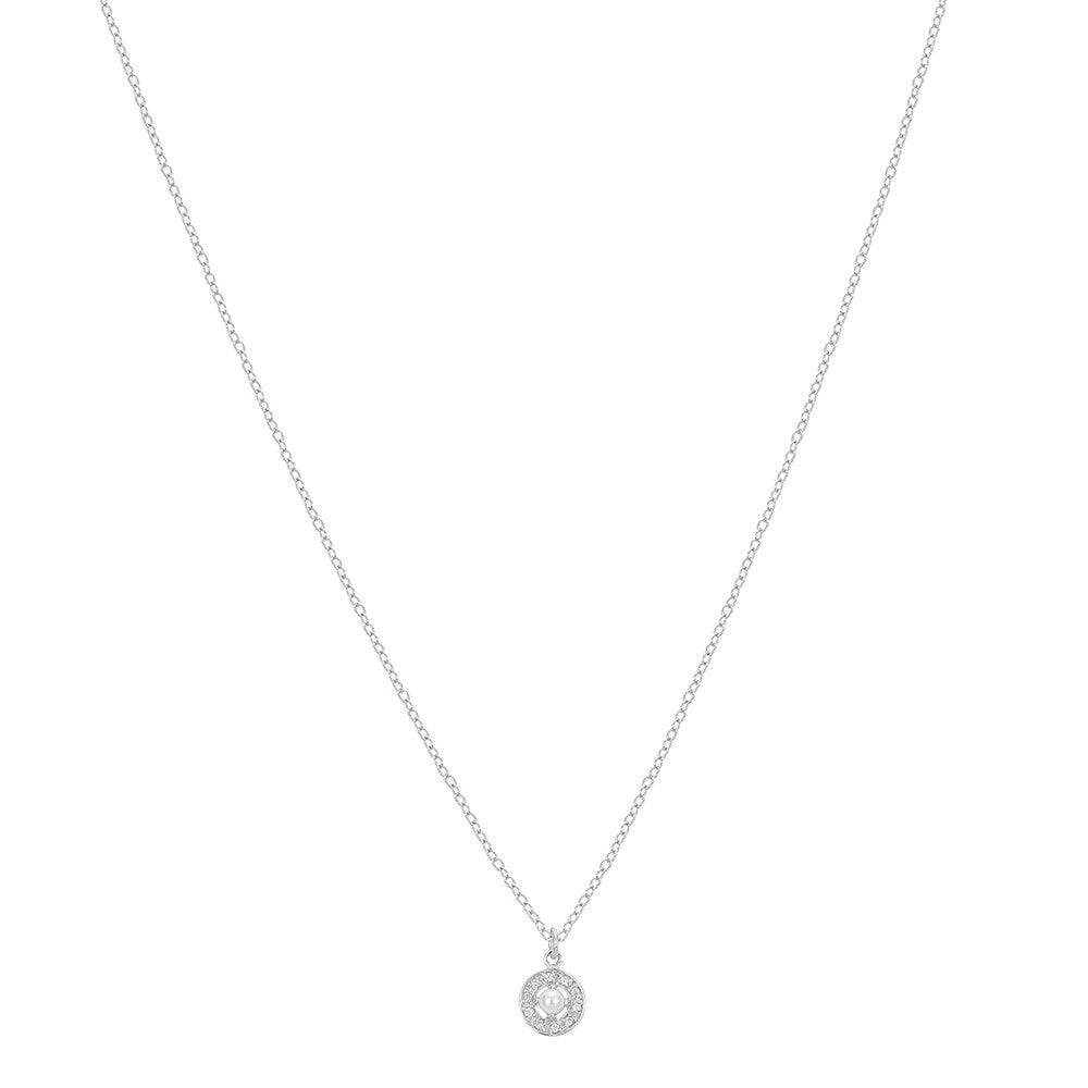 Argento Silver June Birthstone Halo Necklace