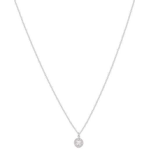 Argento Silver June Birthstone Halo Necklace