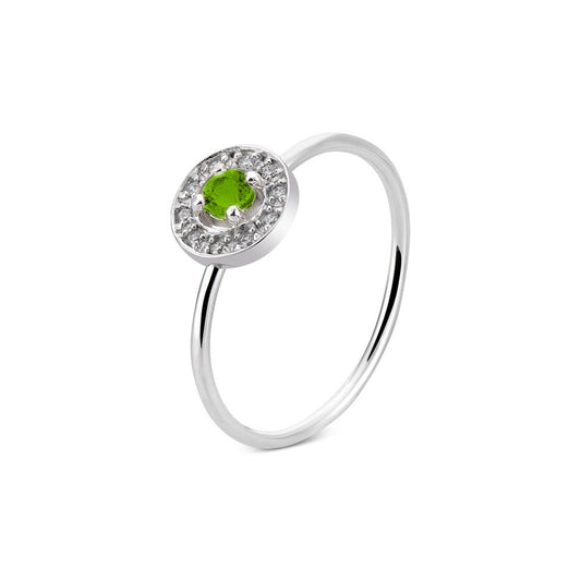 Argento Silver August Birthstone Halo Adjustable Ring