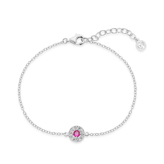 Argento Silver July Birthstone Halo Bracelet
