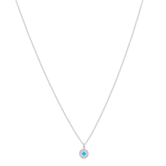 Argento Silver December Birthstone Halo Necklace