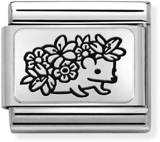 Nomination Hedgehog With Flowers Charm