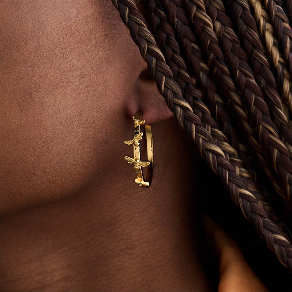Olivia Burton Gold Lucky Bee Hoop Earrings