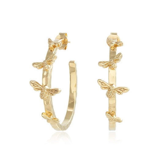 Olivia Burton Gold Lucky Bee Hoop Earrings