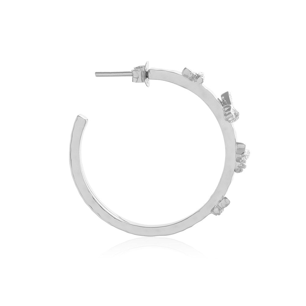 Olivia Burton Silver Lucky Bee Hoop Earrings