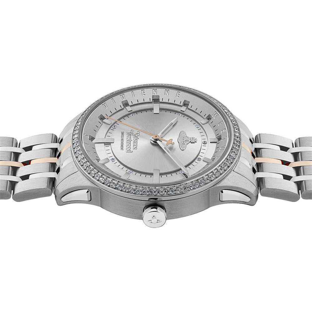 Vivienne Westwood Mixed Metal EastEnd Crystal Bracelet Watch