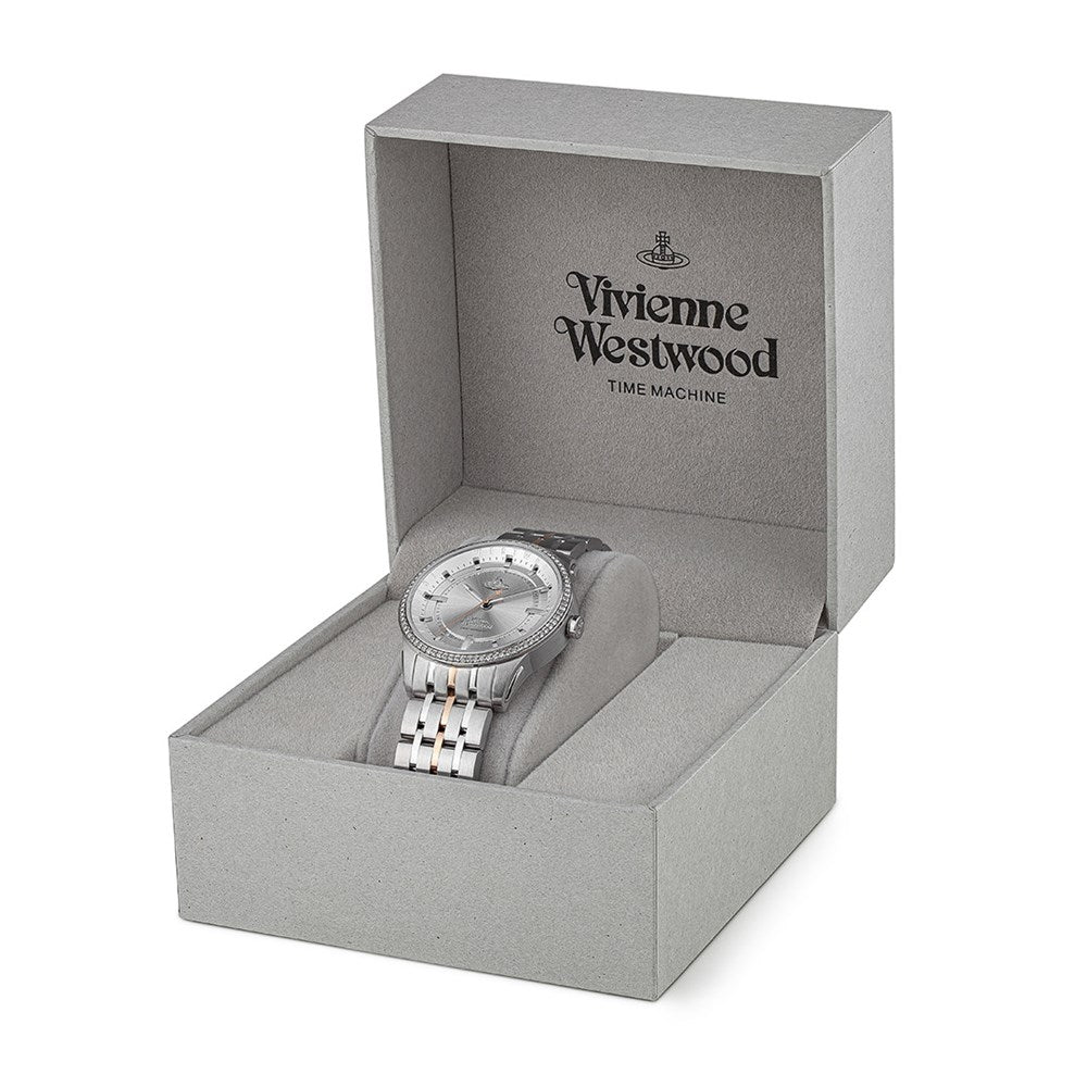 Vivienne Westwood Mixed Metal EastEnd Crystal Bracelet Watch