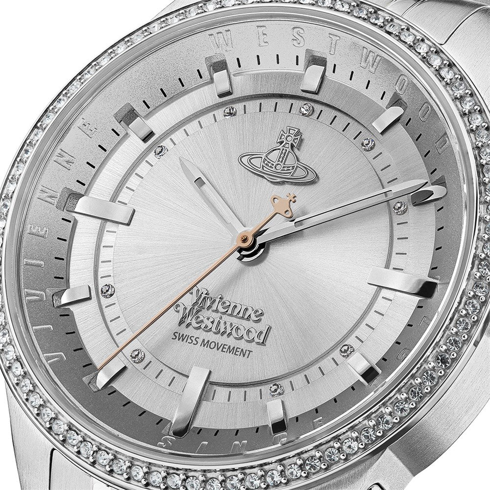 Vivienne Westwood Mixed Metal EastEnd Crystal Bracelet Watch