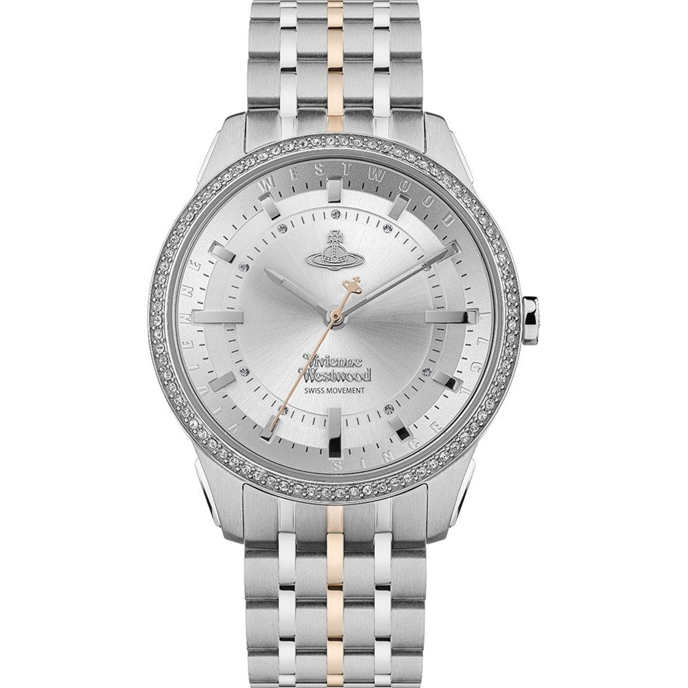 Vivienne Westwood Mixed Metal EastEnd Crystal Bracelet Watch