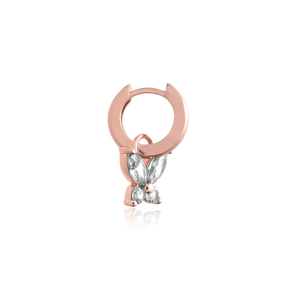 Olivia Burton Rose Gold Marquise Butterfly Huggie Earrings