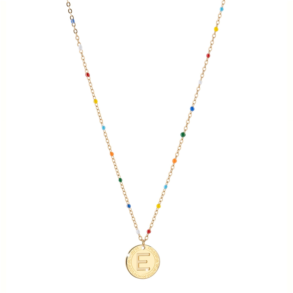 Rebecca Gold Rainbow Letter A Necklace