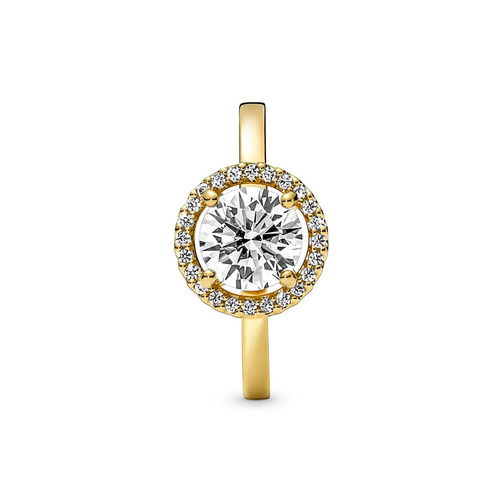 Pandora Gold Sparkling Round Halo Ring