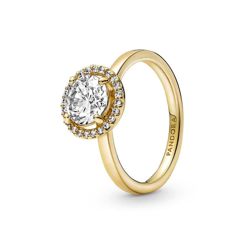 Pandora Gold Sparkling Round Halo Ring