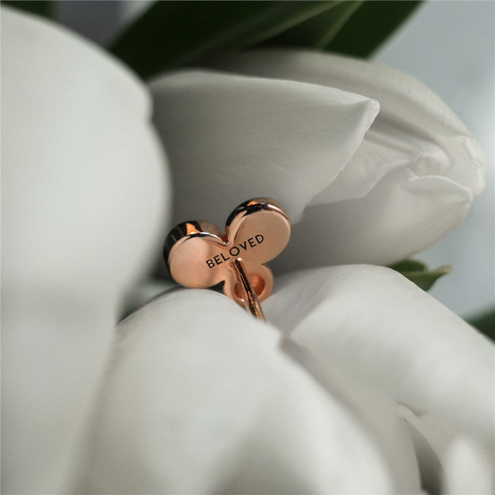 Seek + Find Beloved Rose Gold Stud Earrings