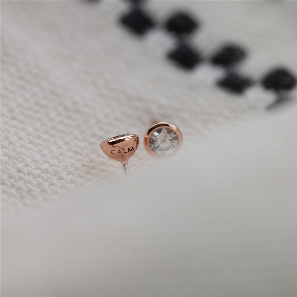 Seek + Find Calm Rose Gold Stud Earrings
