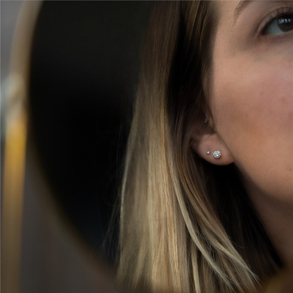 Seek + Find Calm Rose Gold Stud Earrings