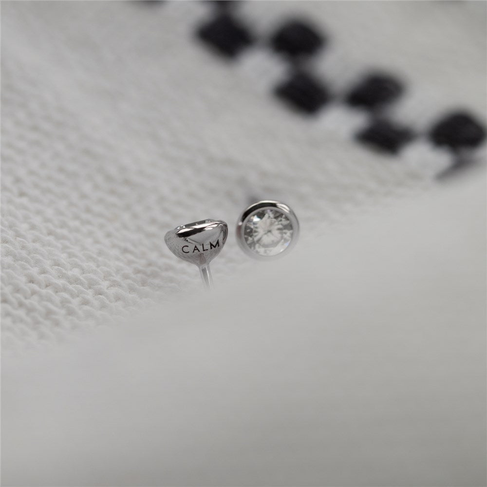 Seek + Find Calm Silver Stud Earrings