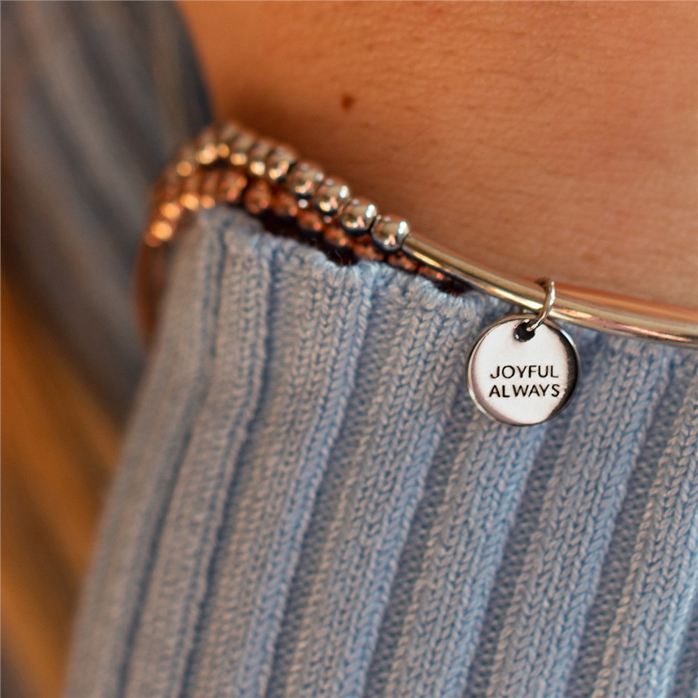 Seek + Find Joyful Always Silver Beaded Bracelet