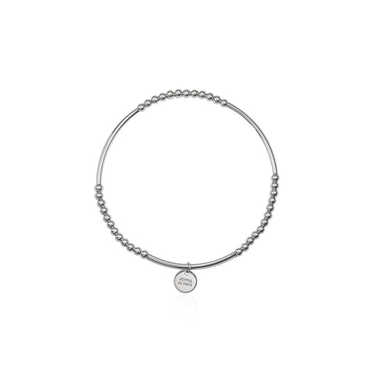 Seek + Find Joyful Always Silver Beaded Bracelet