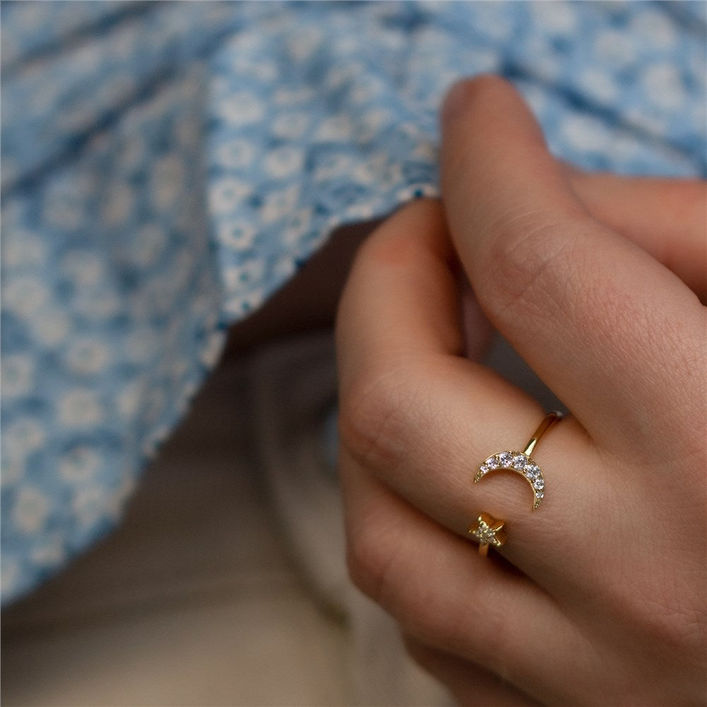 Seek + Find Shine Gold Interstellar Adjustable Ring