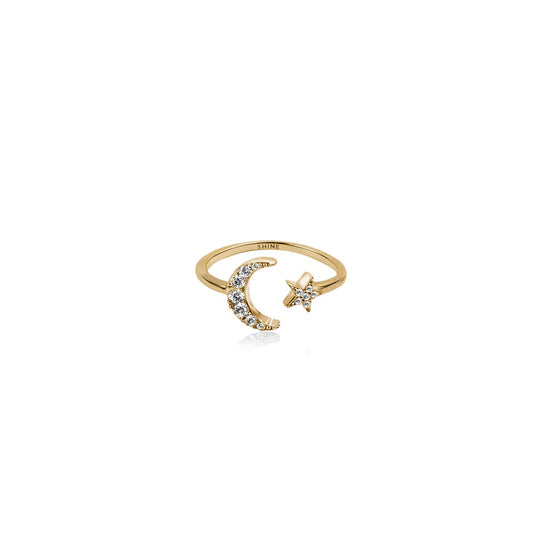 Seek + Find Shine Gold Interstellar Adjustable Ring