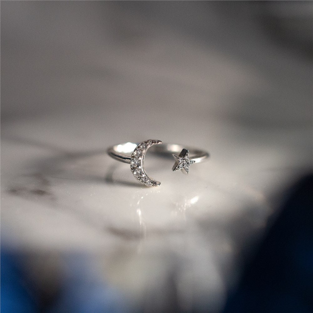 Seek + Find Shine Silver Interstellar Adjustable Ring