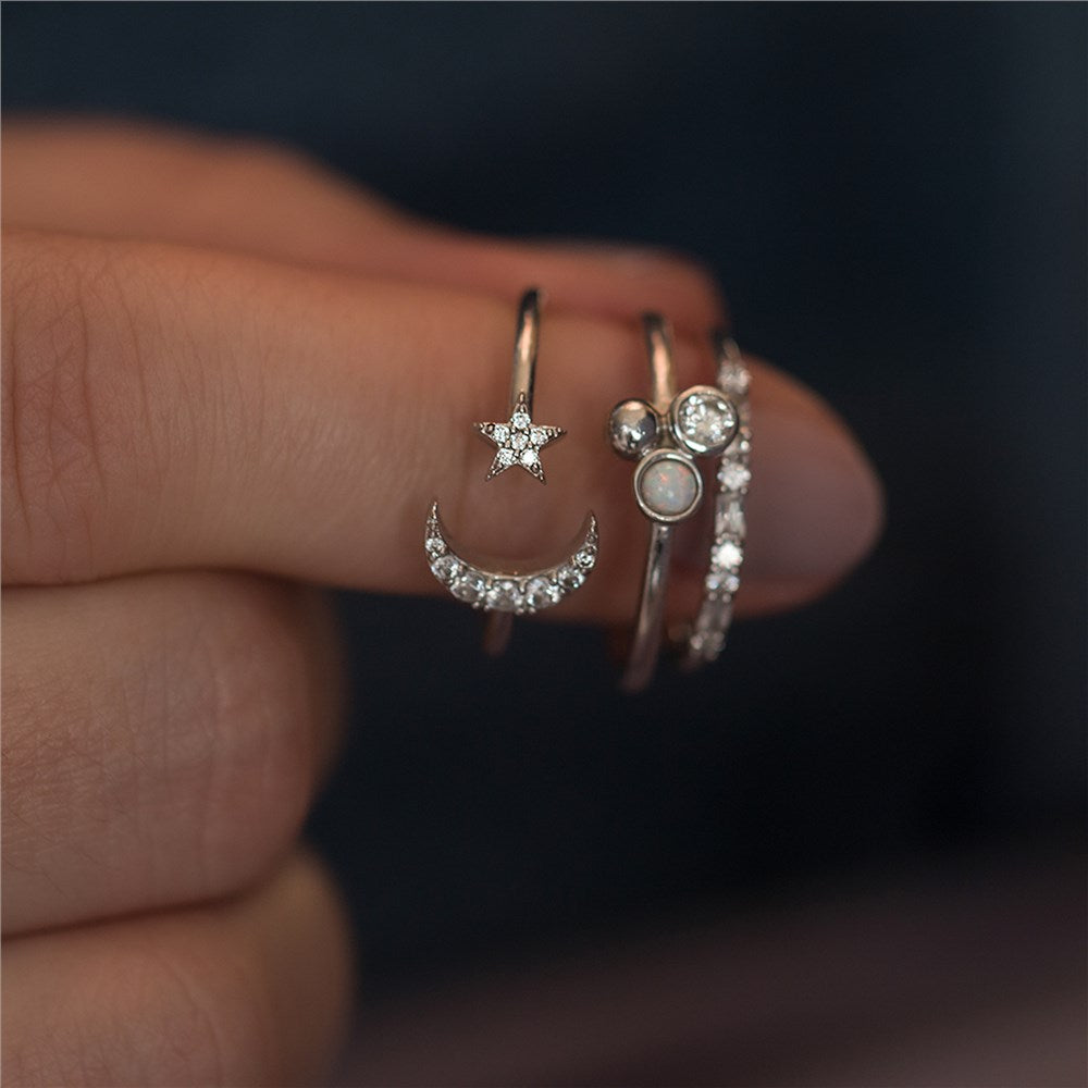 Seek + Find Shine Silver Interstellar Adjustable Ring