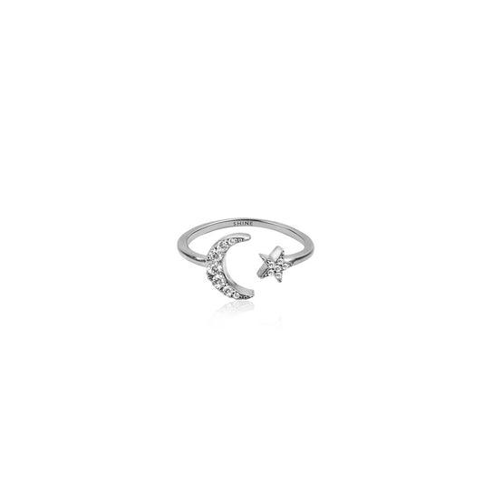 Seek + Find Shine Silver Interstellar Adjustable Ring