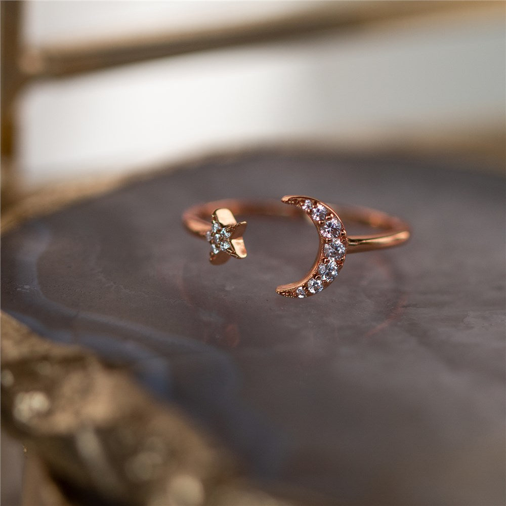 Seek + Find Shine Rose Gold Interstellar Adjustable Ring