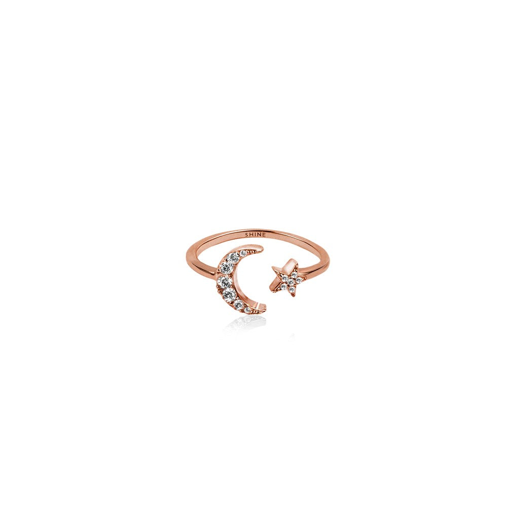Seek + Find Shine Rose Gold Interstellar Adjustable Ring